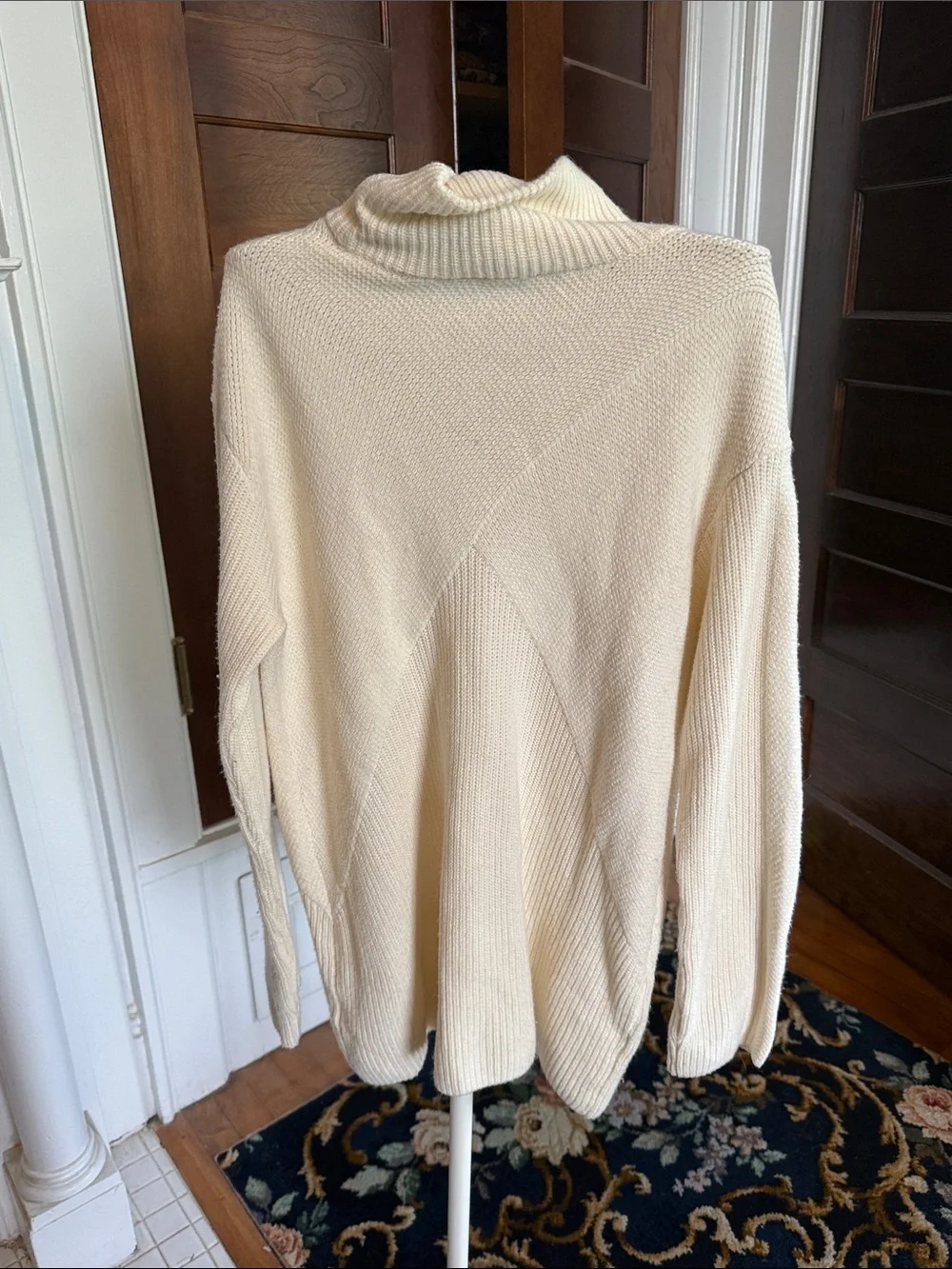 Talbots mixed stitch mock neck sweater - worn about 6x